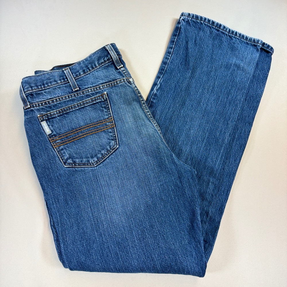Cinch Jeans Mens 38x34 Medium Wash Straight Leg Work Denim Silver Label Cowboy